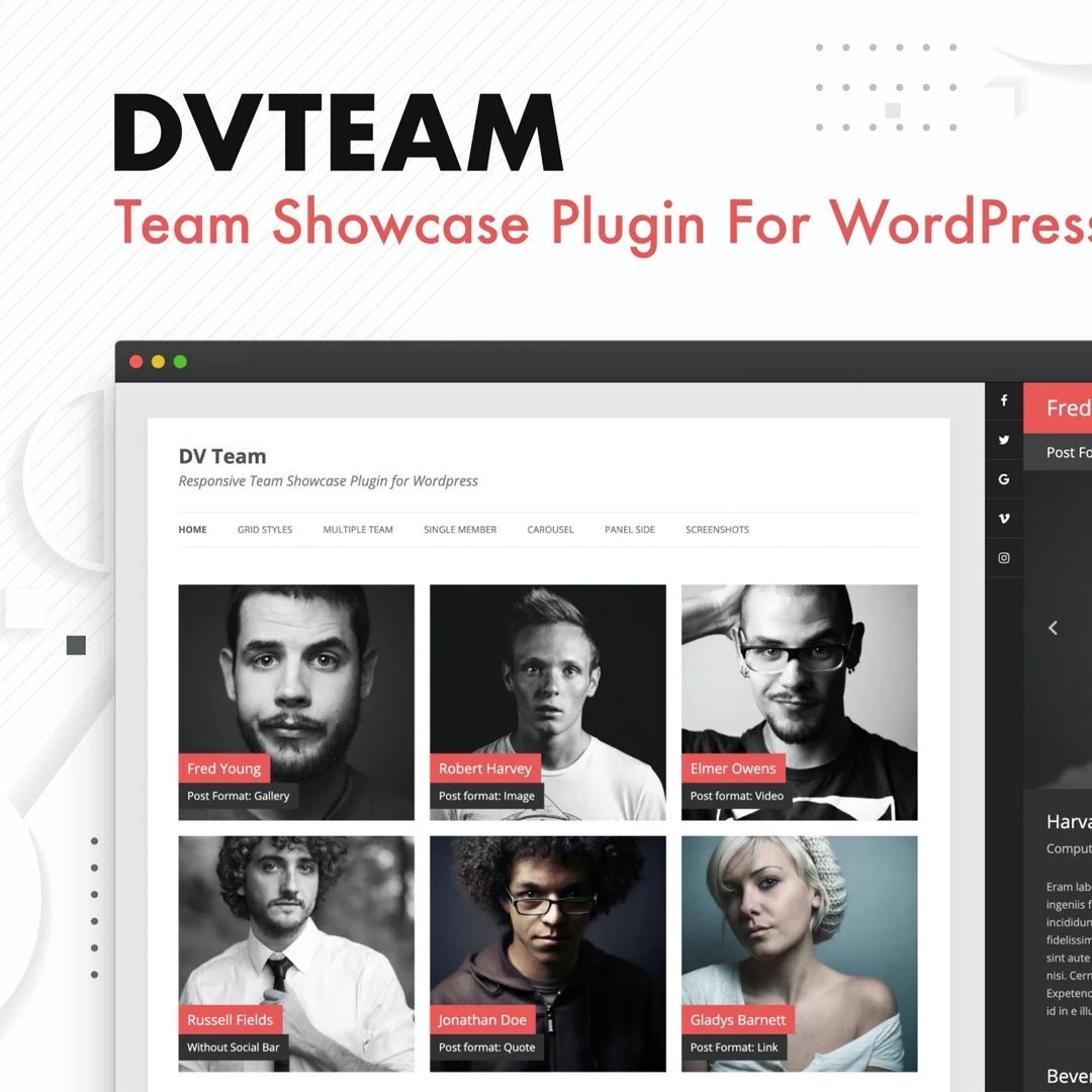 DV Team – Team Showcase Plugin For WordPress